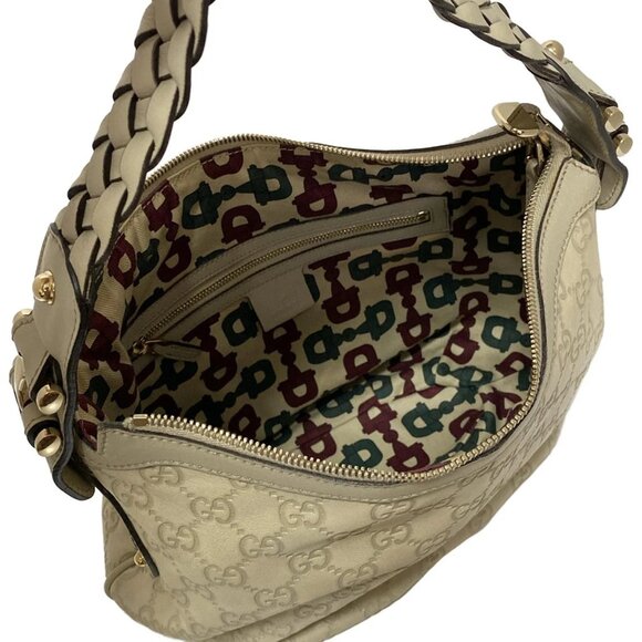 GUCCI Guccissima Cream Leather Shoulder Bag bran-462-090525 - Picture 6 of 8